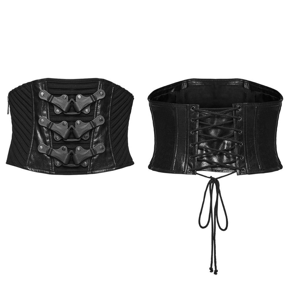 Punk Techwear Corset with Buckle Hardware for Men