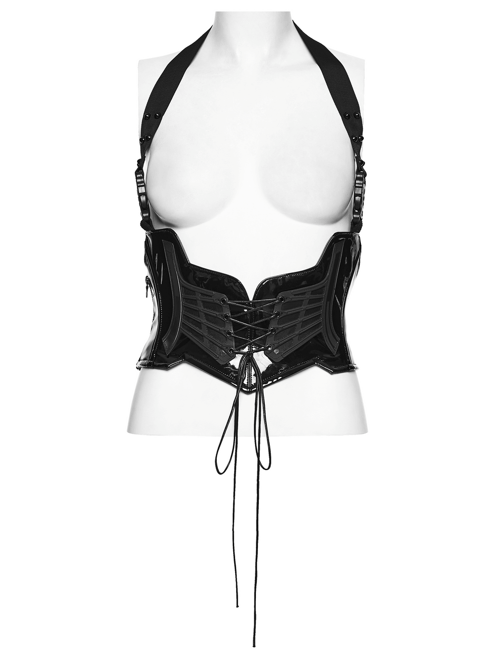 Punk Underbust Corset with Adjustable Straps for Women