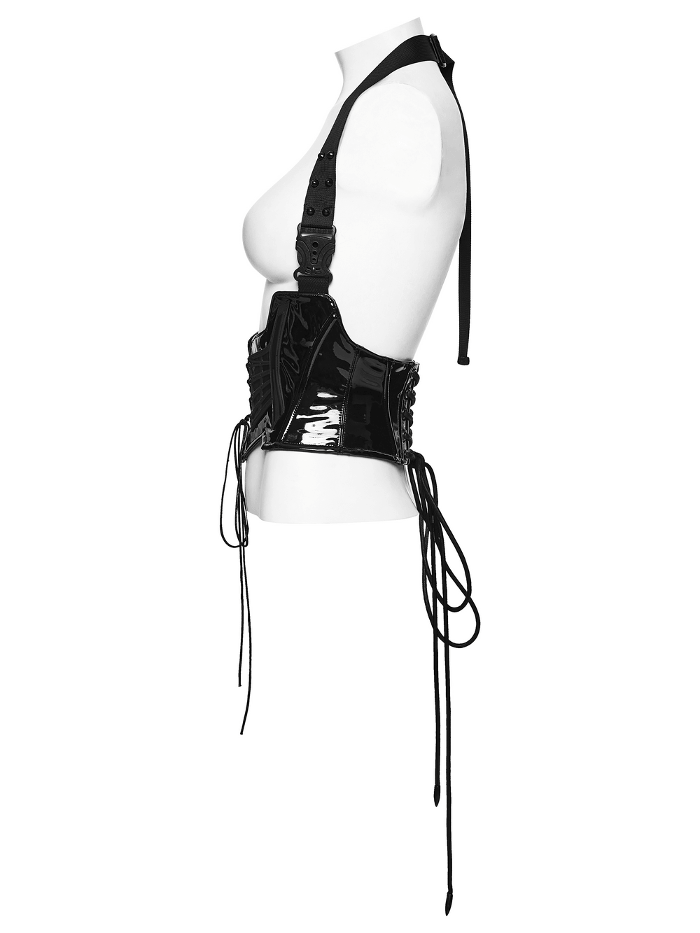 Punk Underbust Corset with Adjustable Straps for Women