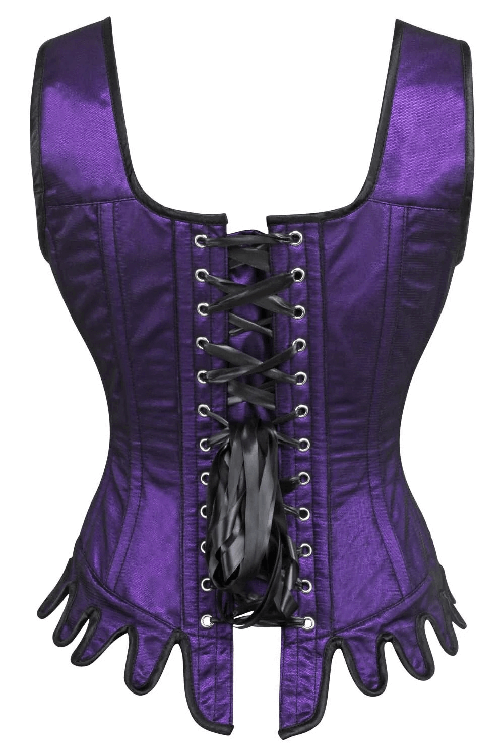 Purple Beaded Overbust Couture Corset and Shoulder Straps