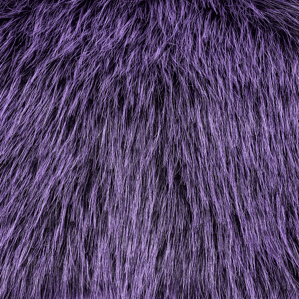 Purple Faux Fur Capelet with Horn Detail and Buttons