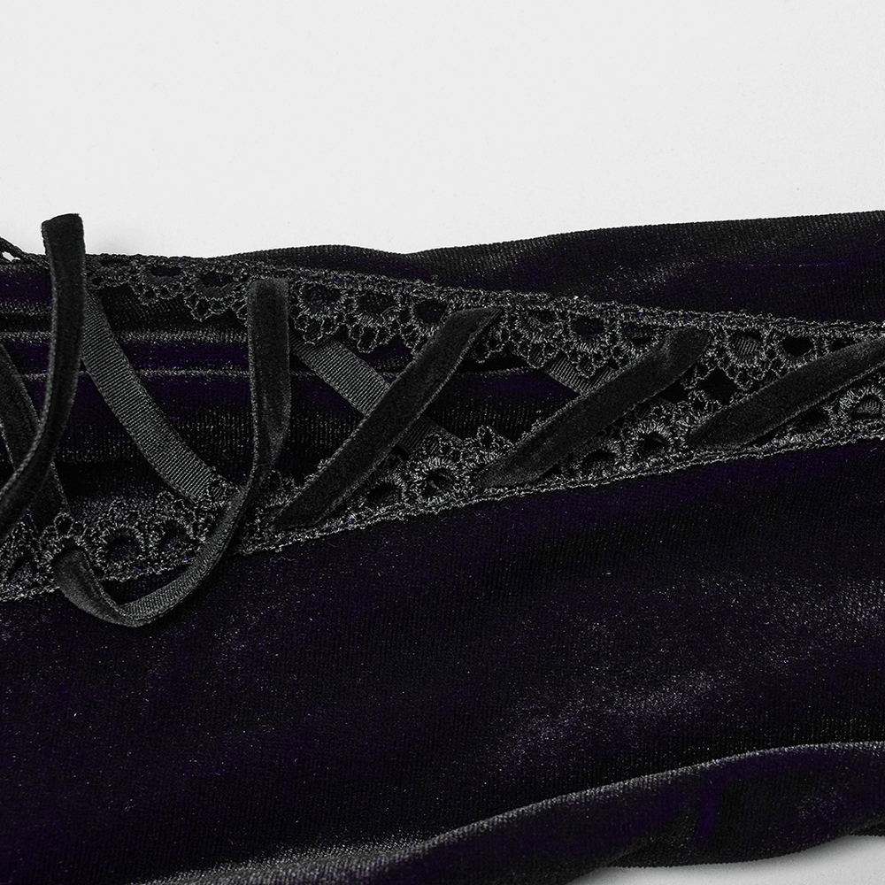 Purple Gradient Velvet Gothic Dress with Lace Details