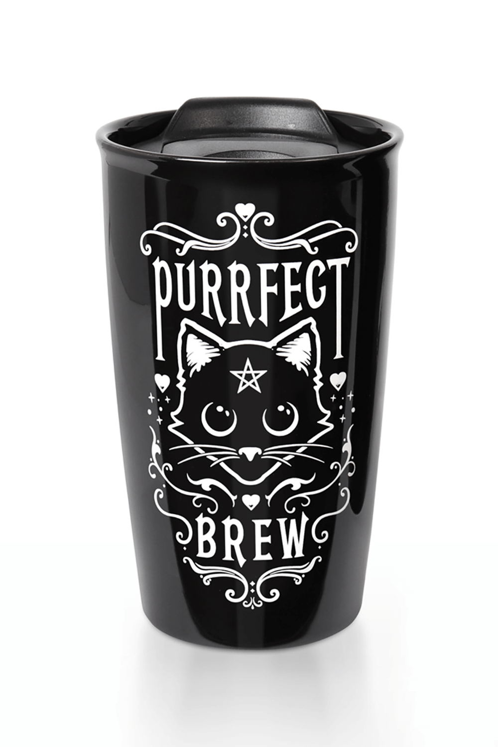Purrfect Brew Cat Travel Double Walled Mug with Lid