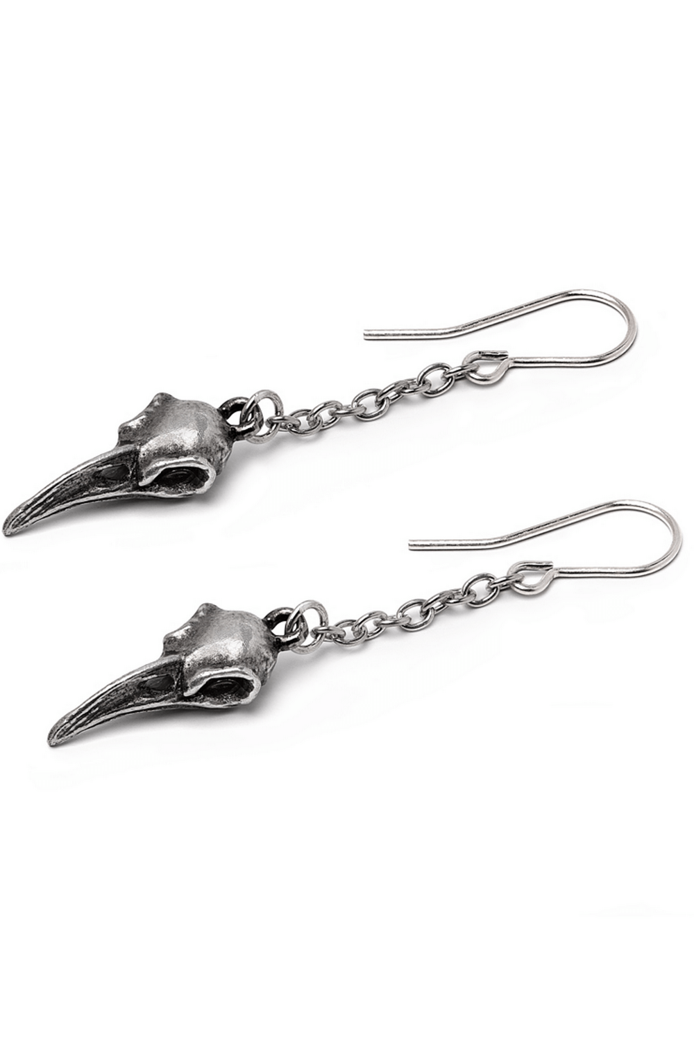 Rabenschadel Schlenker Earrings with Raven Skull Detail