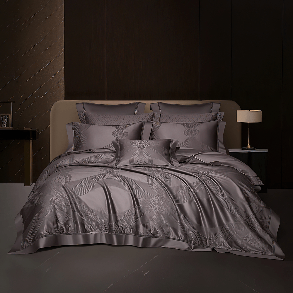 Refined Egyptian Cotton Jacquard Duvet Cover Bedding Set