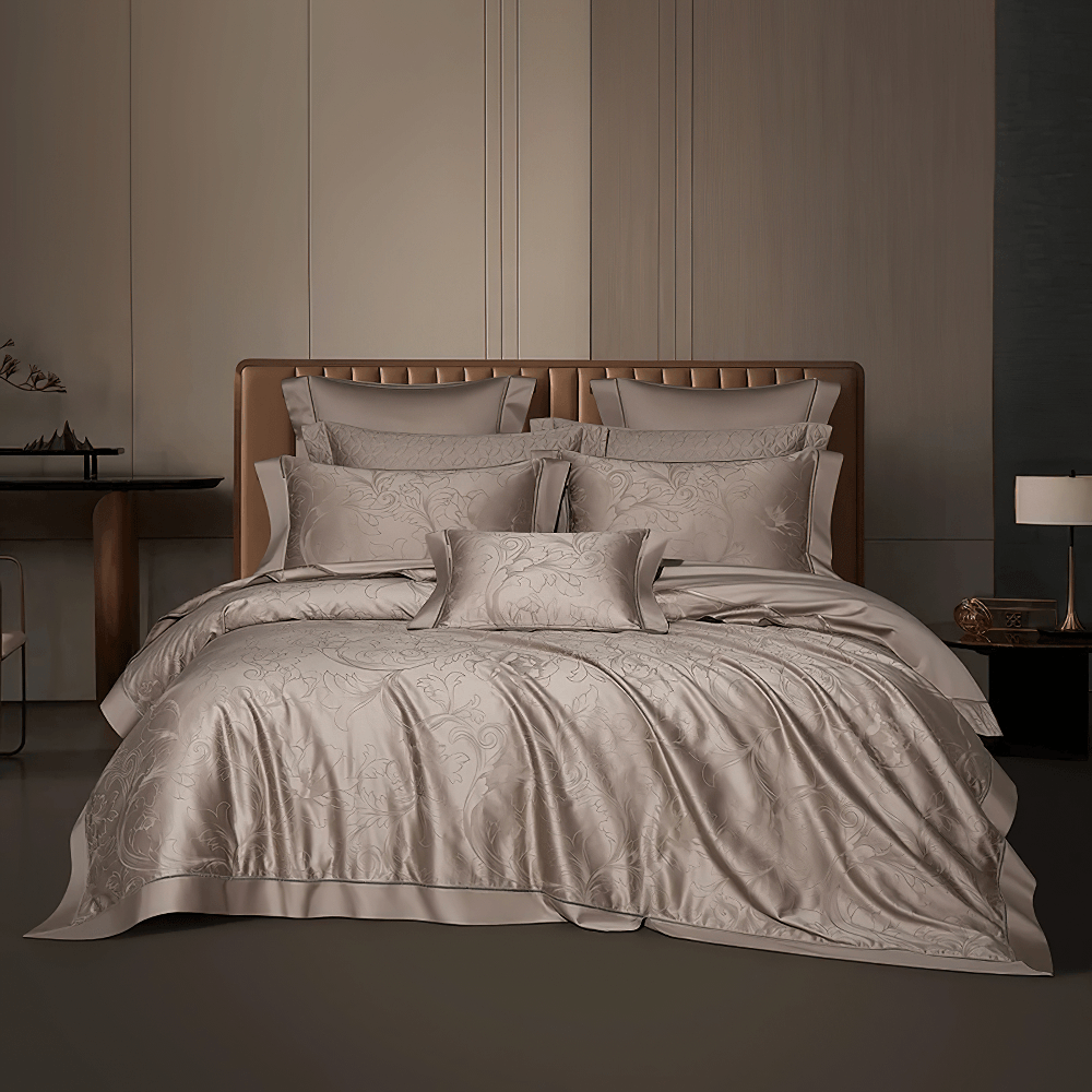 Refined Egyptian Cotton Jacquard Duvet Cover Bedding Set