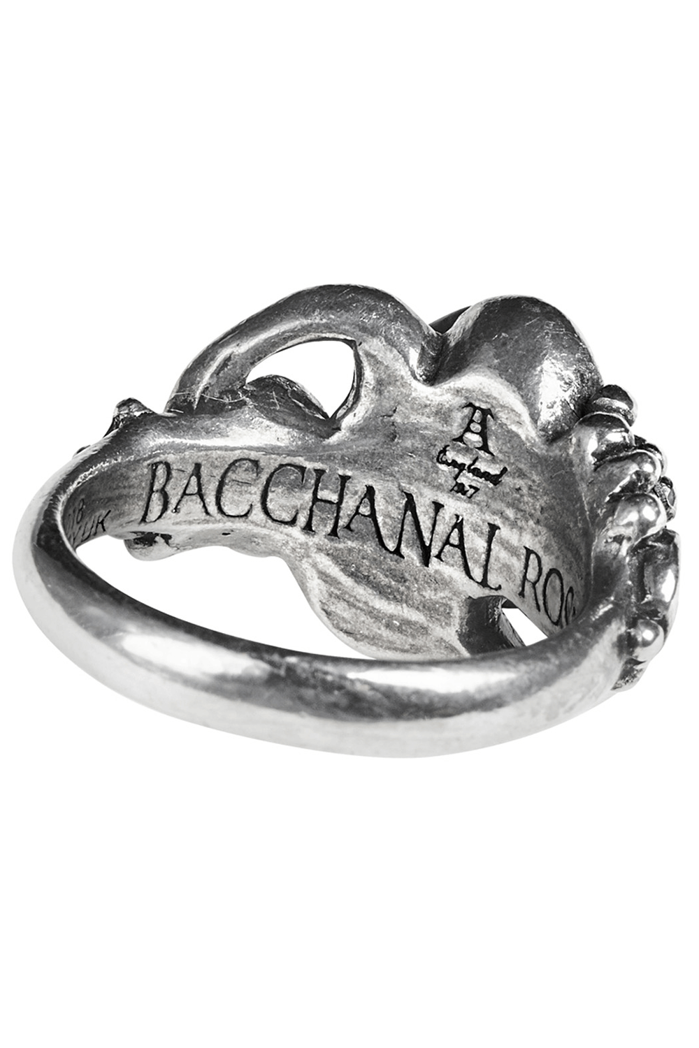 Romance Black Rose and Crystal Gothic Vine Ring