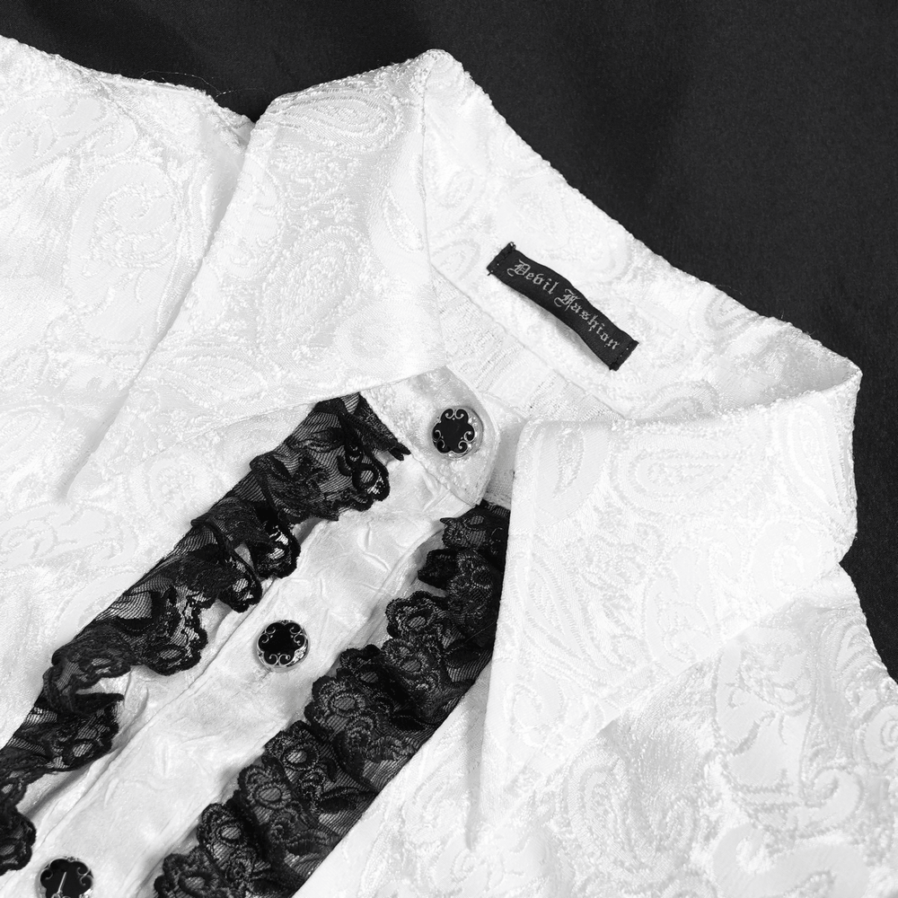 Romantic Gothic Blouse with Flared Lace Sleeves