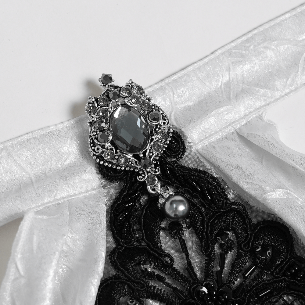 Romantic Gothic Blouse with Flared Lace Sleeves
