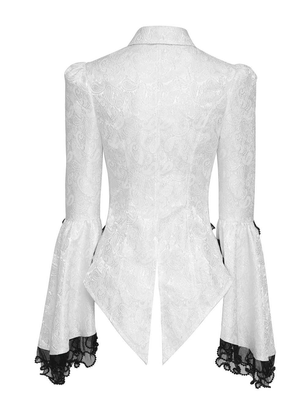 Romantic Gothic Blouse with Flared Lace Sleeves
