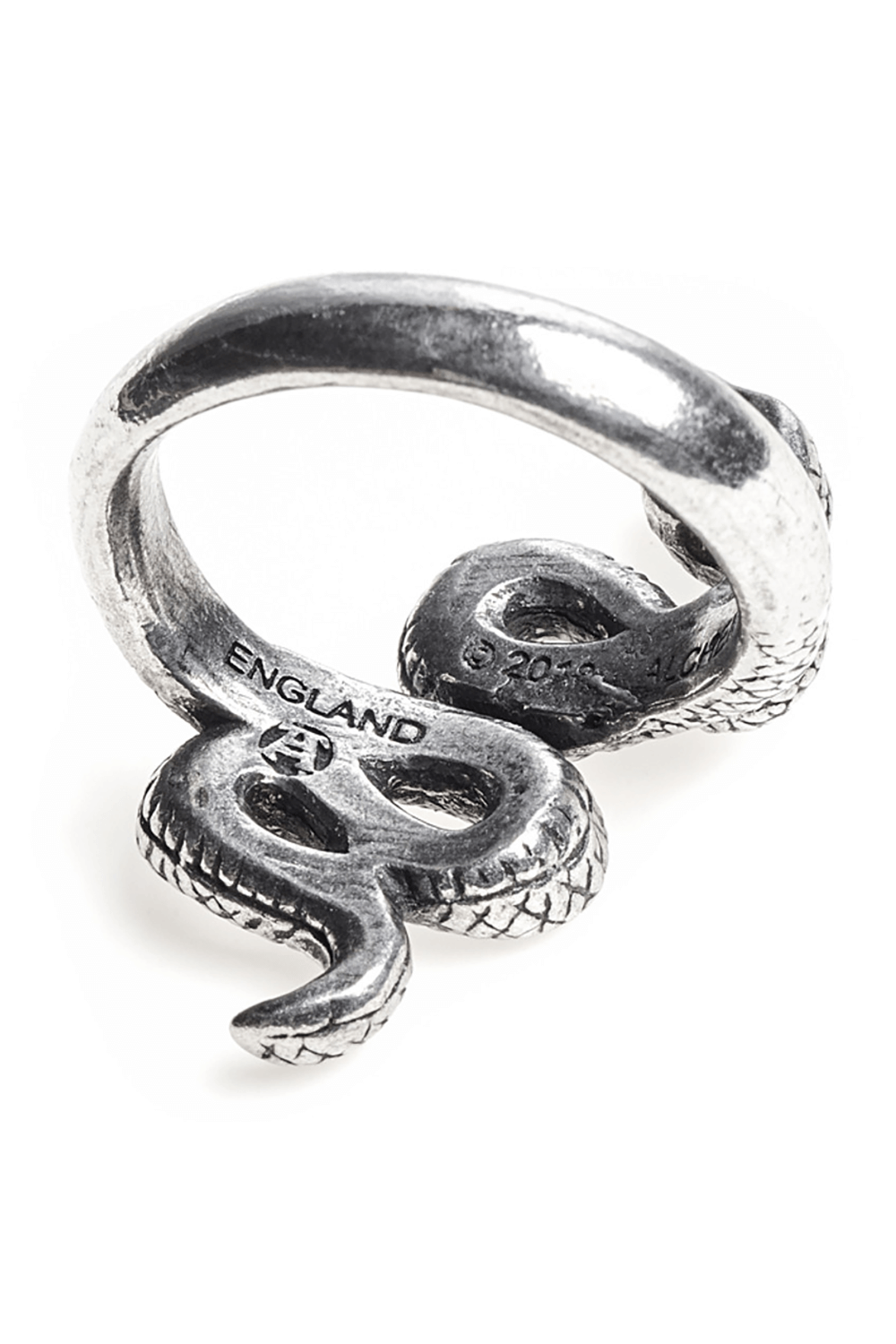 Serpent Gothic Ring with Green Austrian Crystal