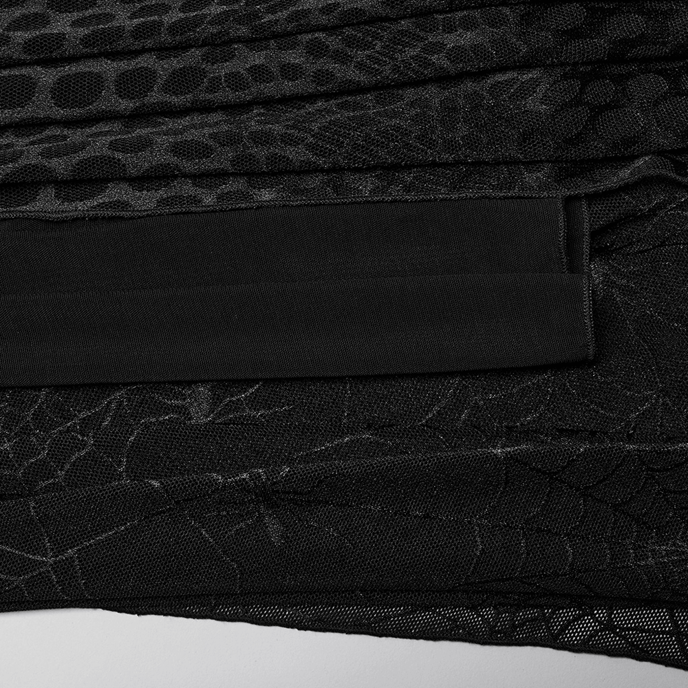 Sexy Mesh Gothic Dress with Spiderweb and Python Pattern
