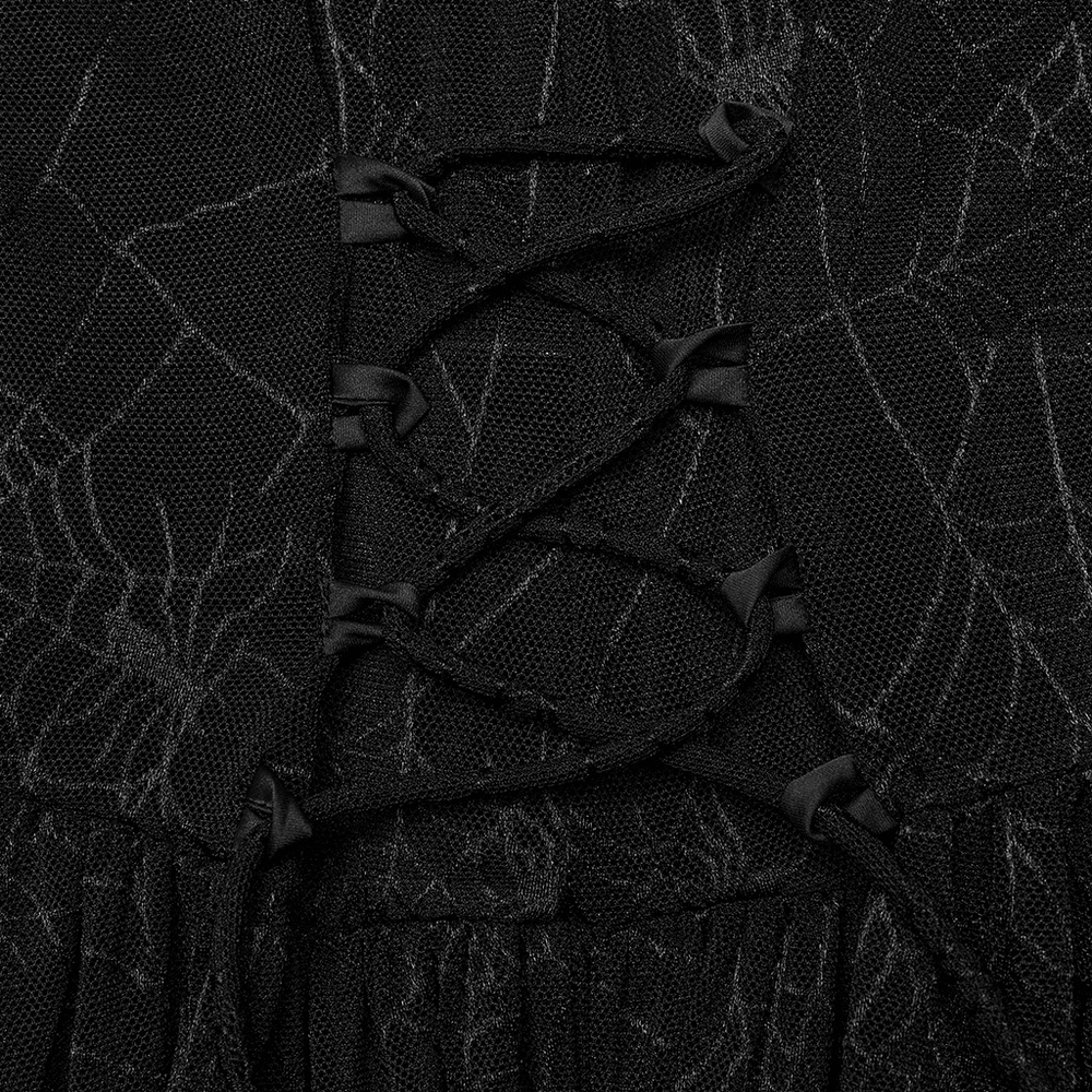 Sexy Mesh Gothic Dress with Spiderweb and Python Pattern