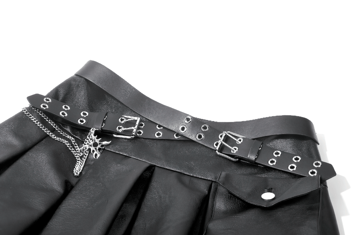 Sexy Women's Pleated Mini Skirt With Lace-Up Waist Detail