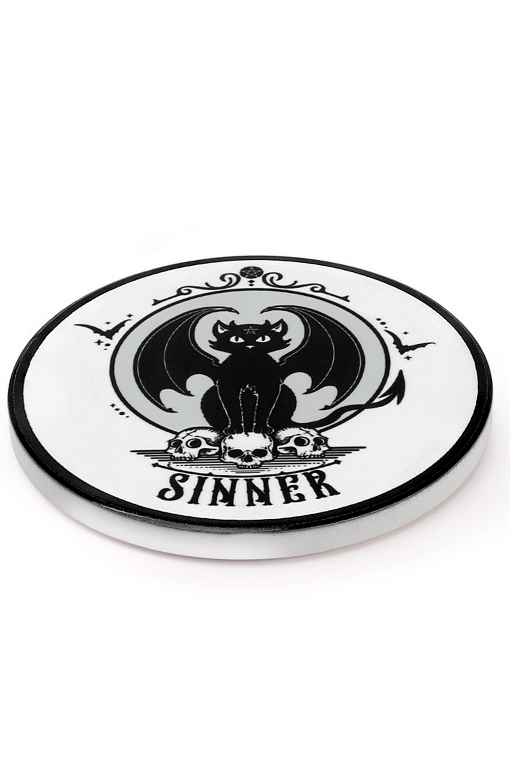 Sinner Coaster with Skull and Bat Design by Alchemy