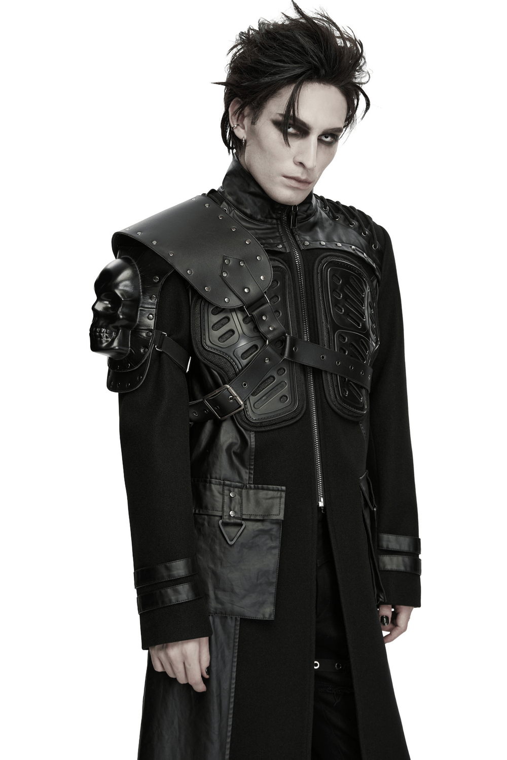 Skeletal Vanguard Shoulder Armor with Rivets and Straps