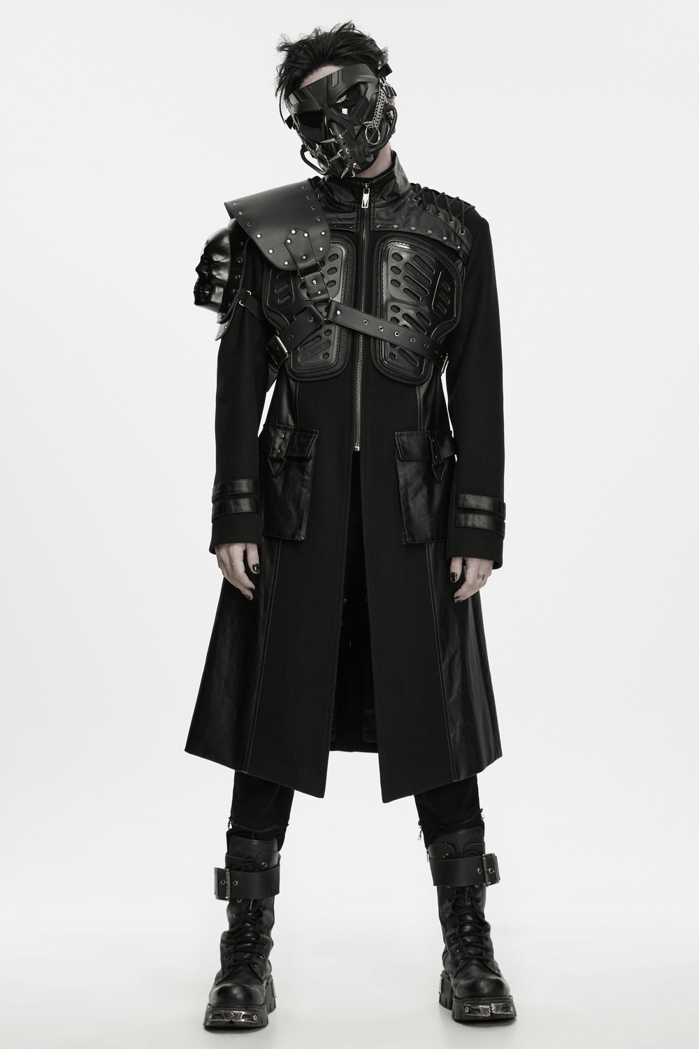 Skeletal Vanguard Shoulder Armor with Rivets and Straps