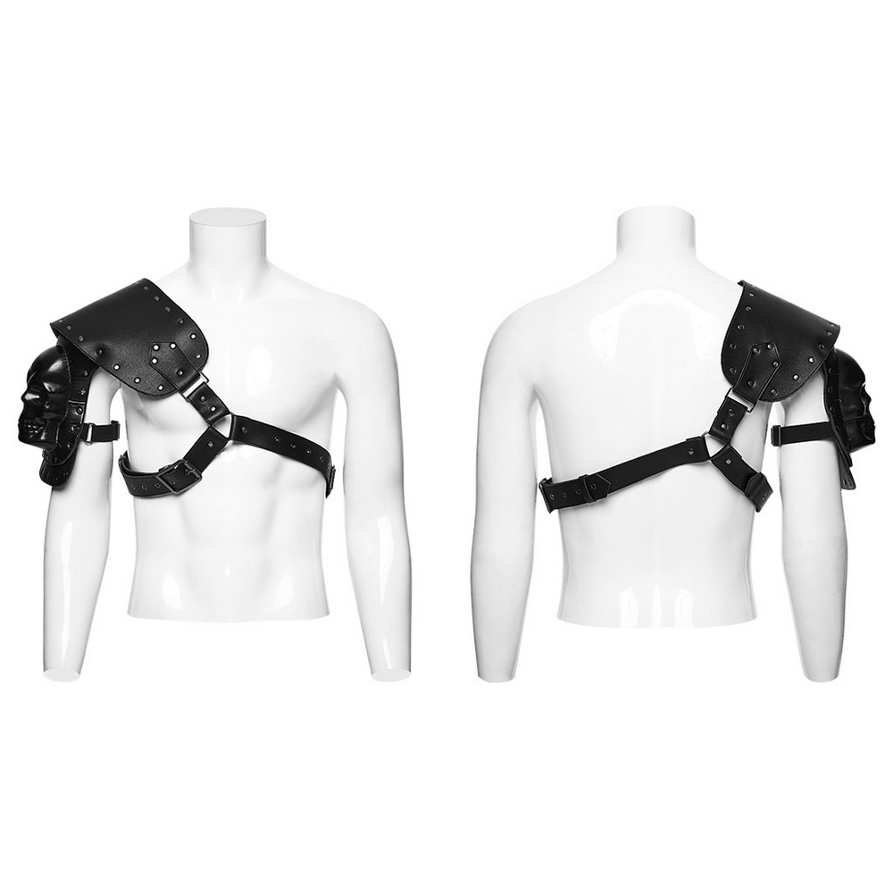 Skeletal Vanguard Shoulder Armor with Rivets and Straps