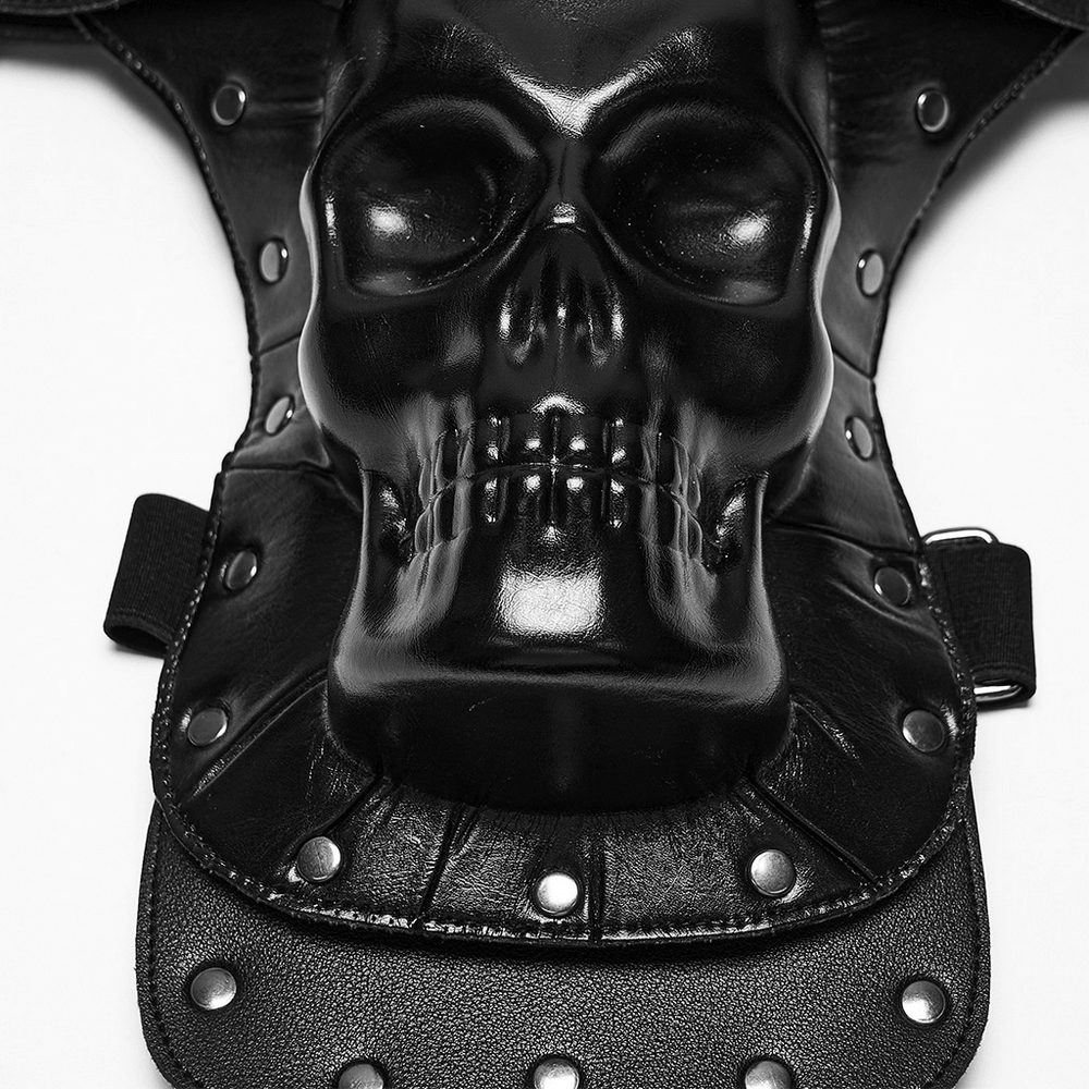 Skeletal Vanguard Shoulder Armor with Rivets and Straps