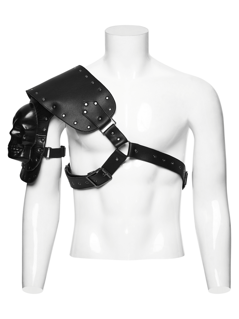 Skeletal Vanguard Shoulder Armor with Rivets and Straps