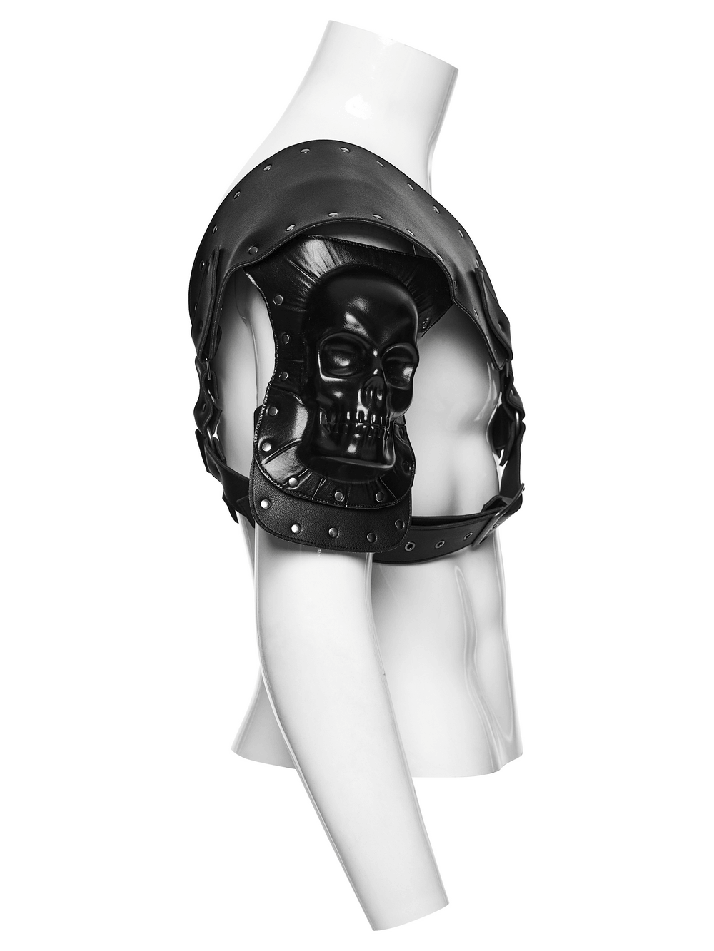 Skeletal Vanguard Shoulder Armor with Rivets and Straps