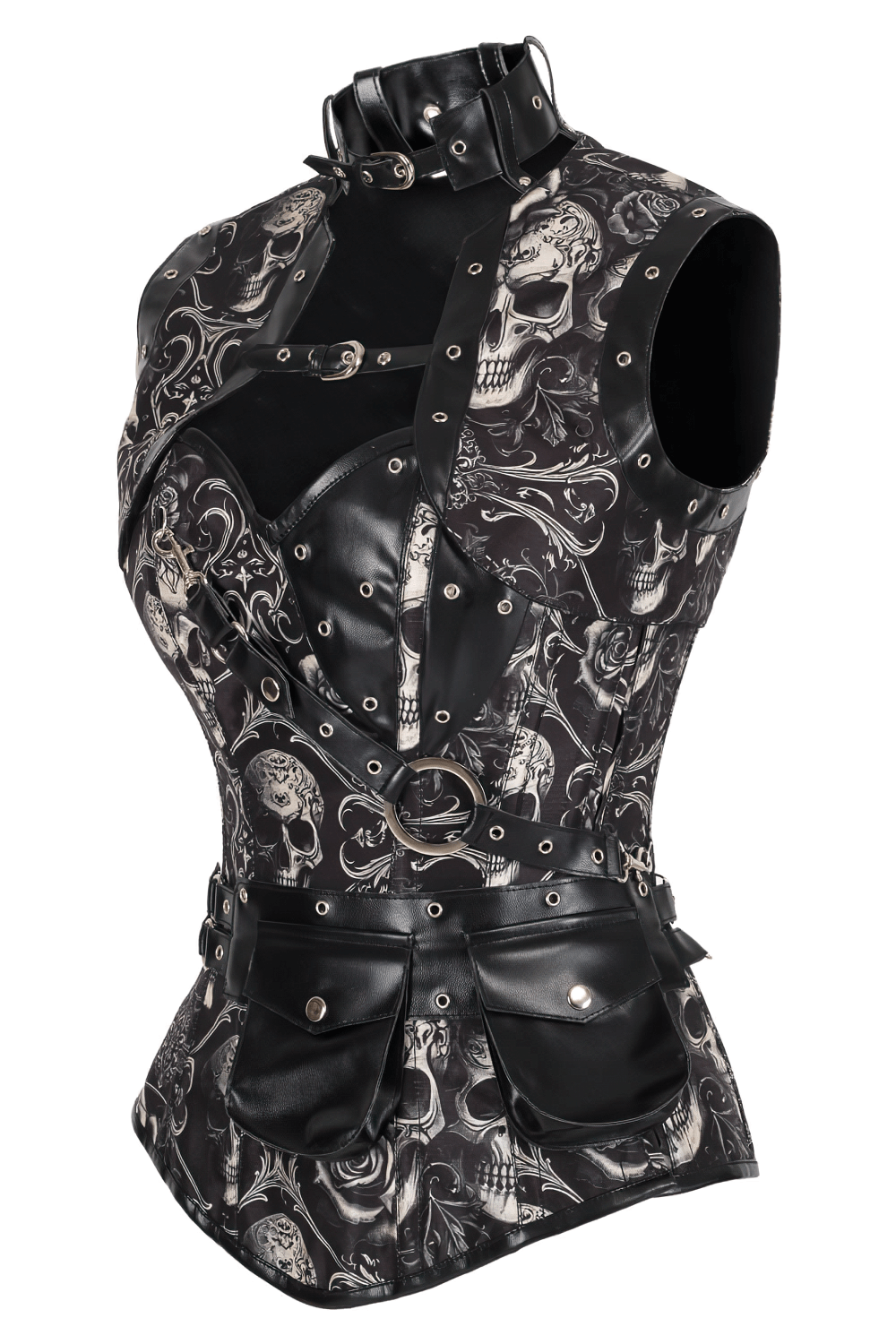 Skull Baroque Steampunk Overbust Corset With Shrug