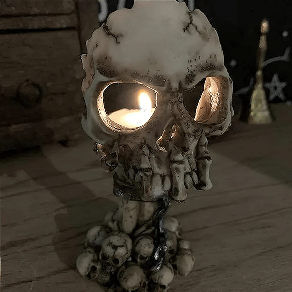 Skull Hand Tealight Holder for Gothic Halloween Decor