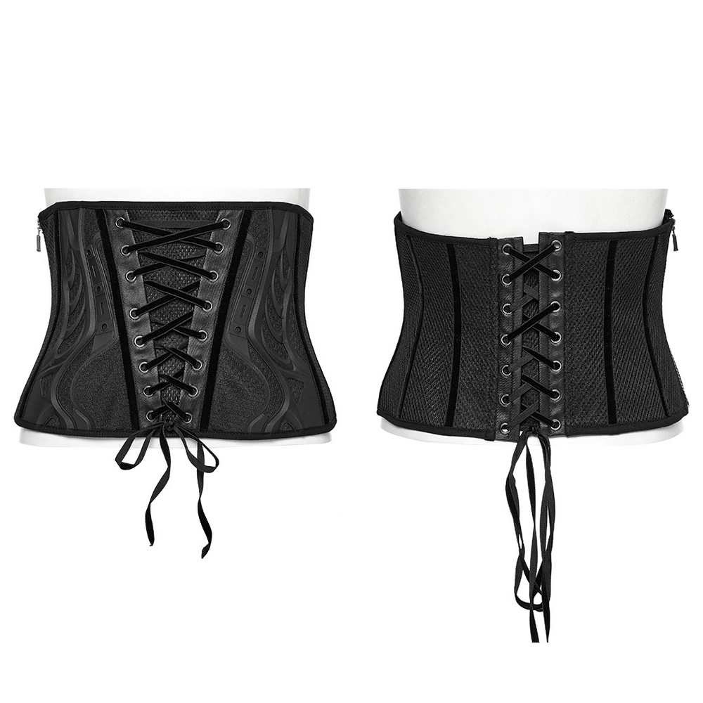 Sleek Lace-Up Underbust Corset in Stylish Black Design