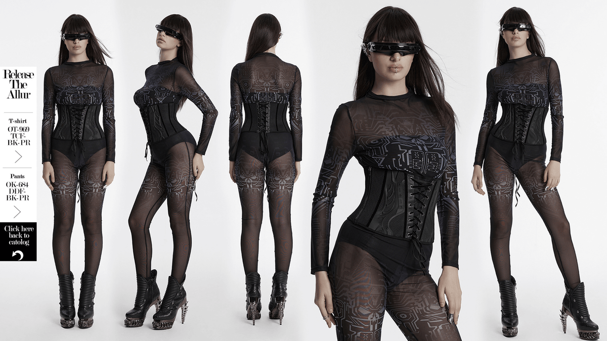 Sleek Lace-Up Underbust Corset in Stylish Black Design