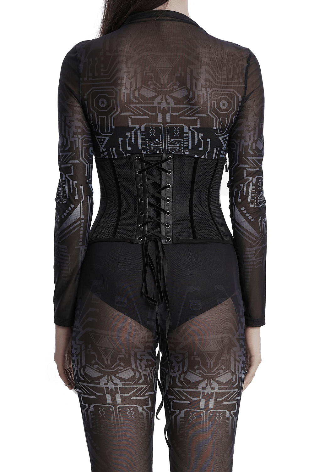 Sleek Lace-Up Underbust Corset in Stylish Black Design