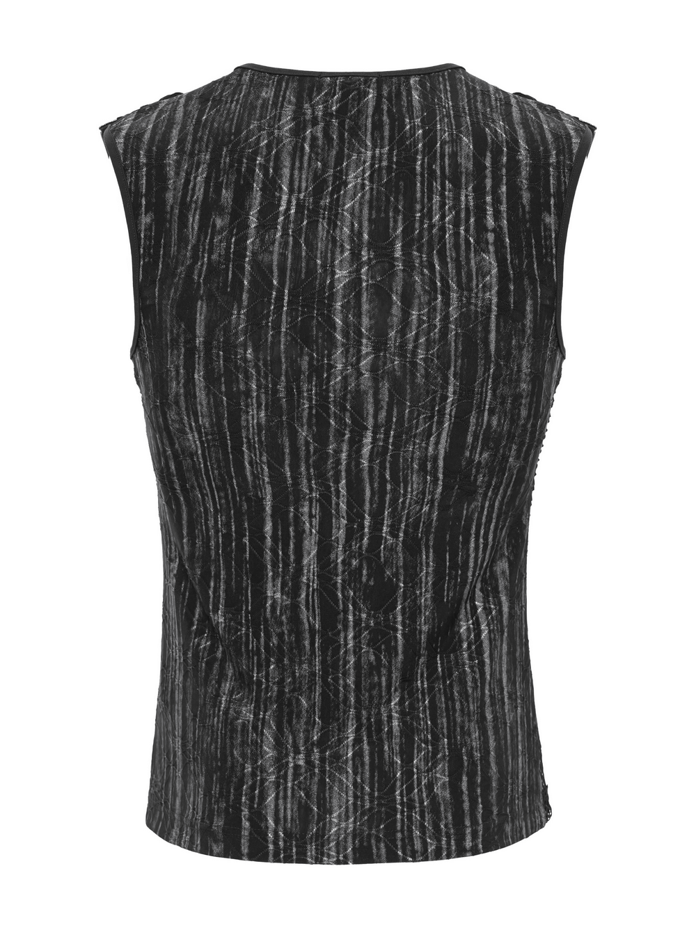 Sleeveless Gothic Top with Mesh Sides and Buckle Straps