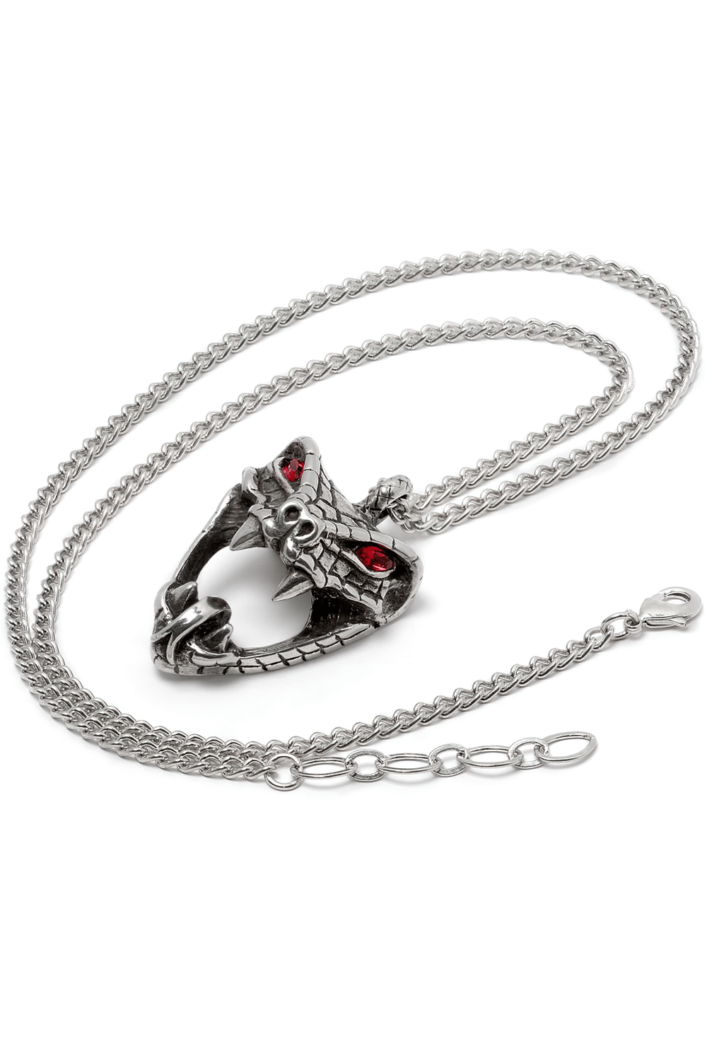 Snake Bite Necklace with Red Crystal Eyes and Chain