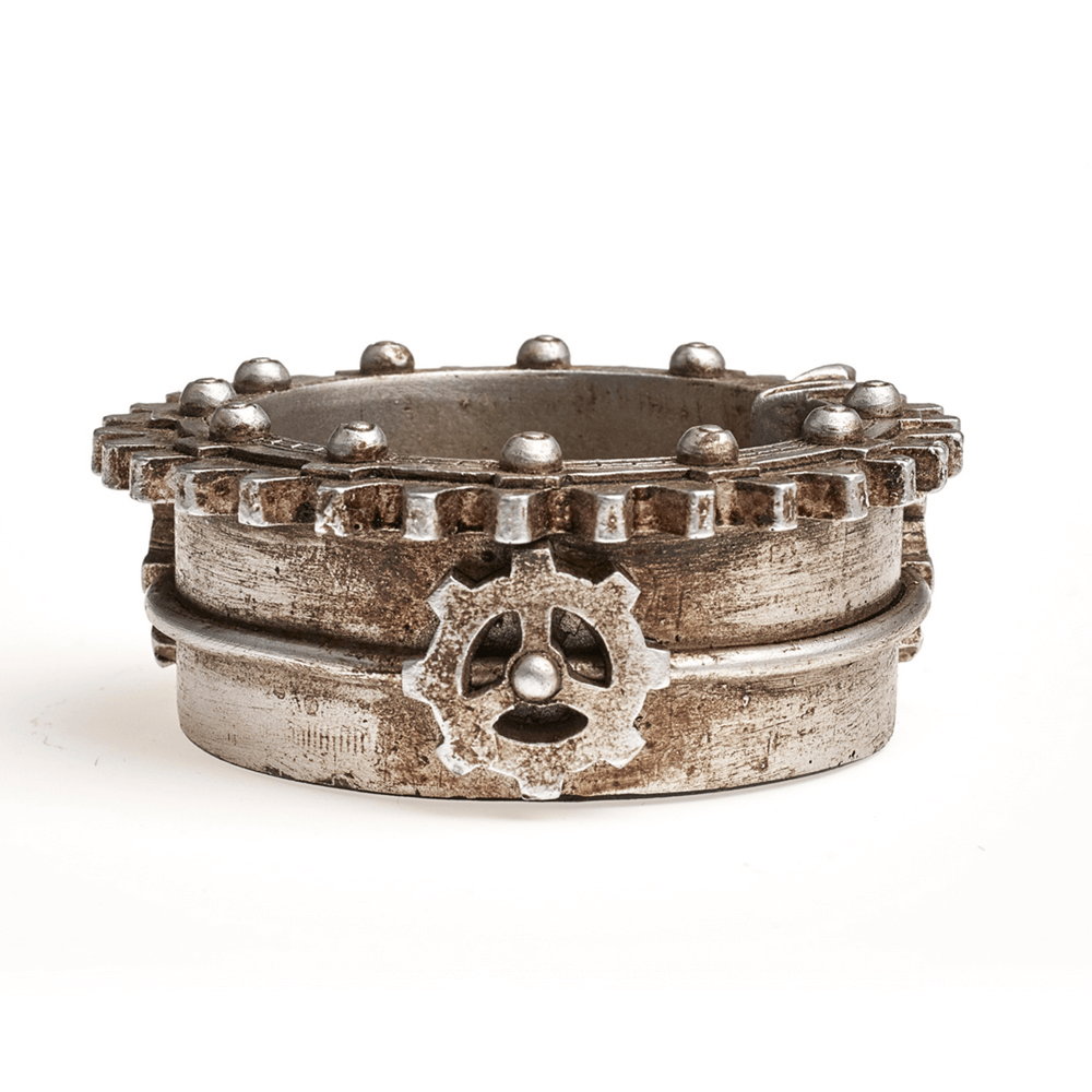 Steampunk Gears Trinket Dish with Pentagram Design