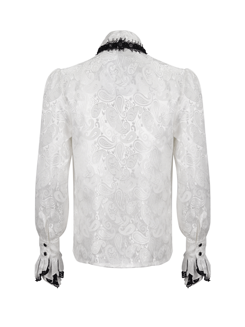 US SALE of Steampunk Shirt With Tie Collar / Male Vintage Pattern Long Sleeves Shirts