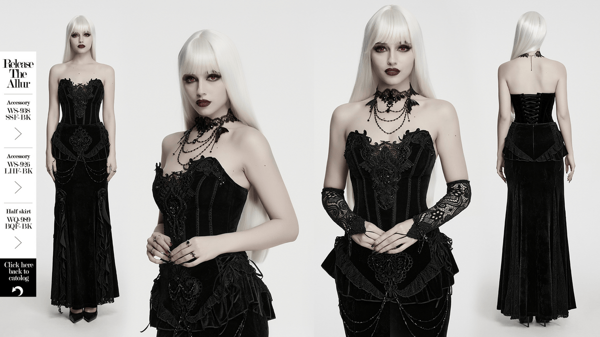 Striking Gothic Lace Corset with Suede and Lace Panels
