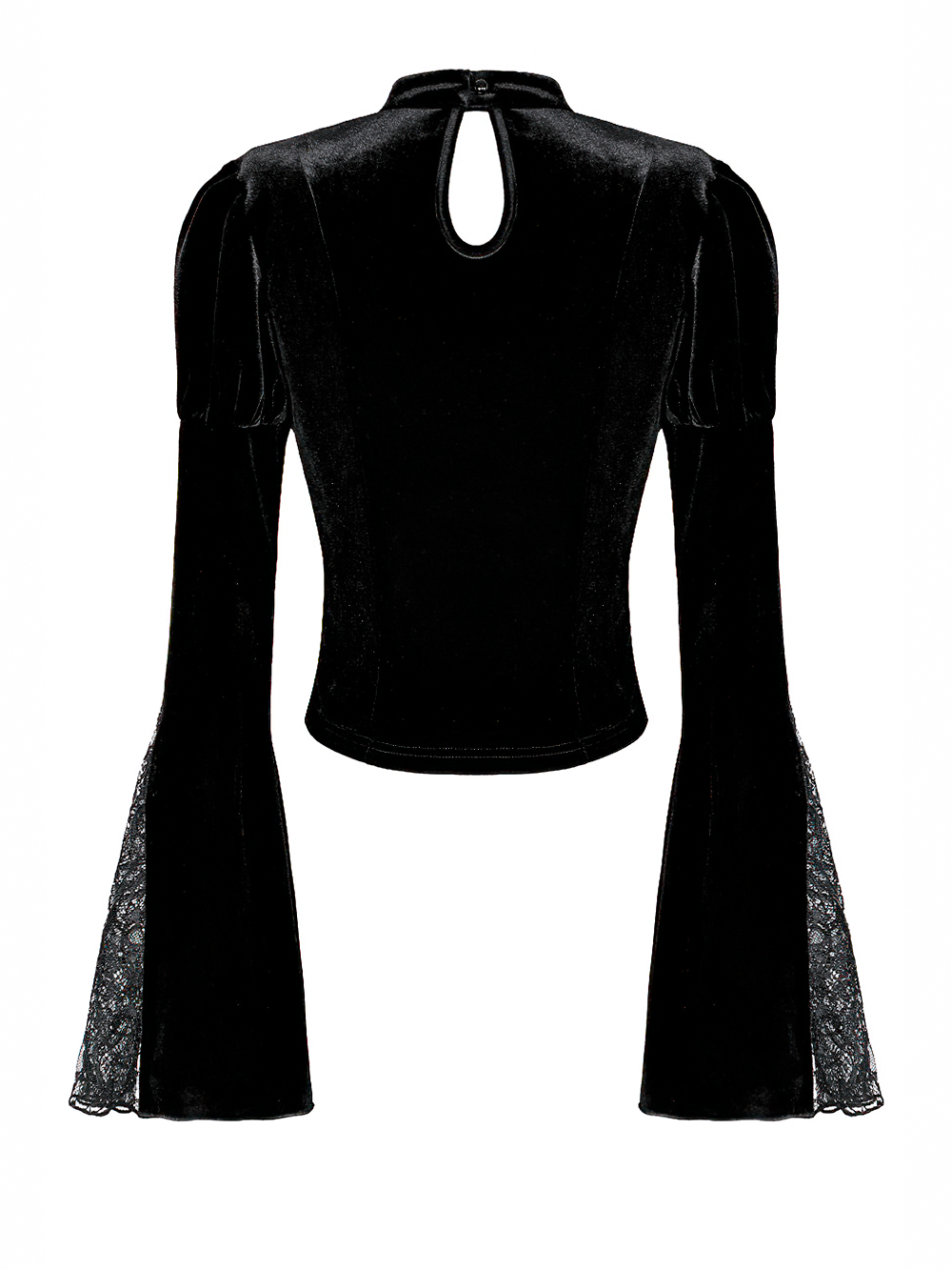 Striking Lace Flare Sleeved Velvet Top for Women