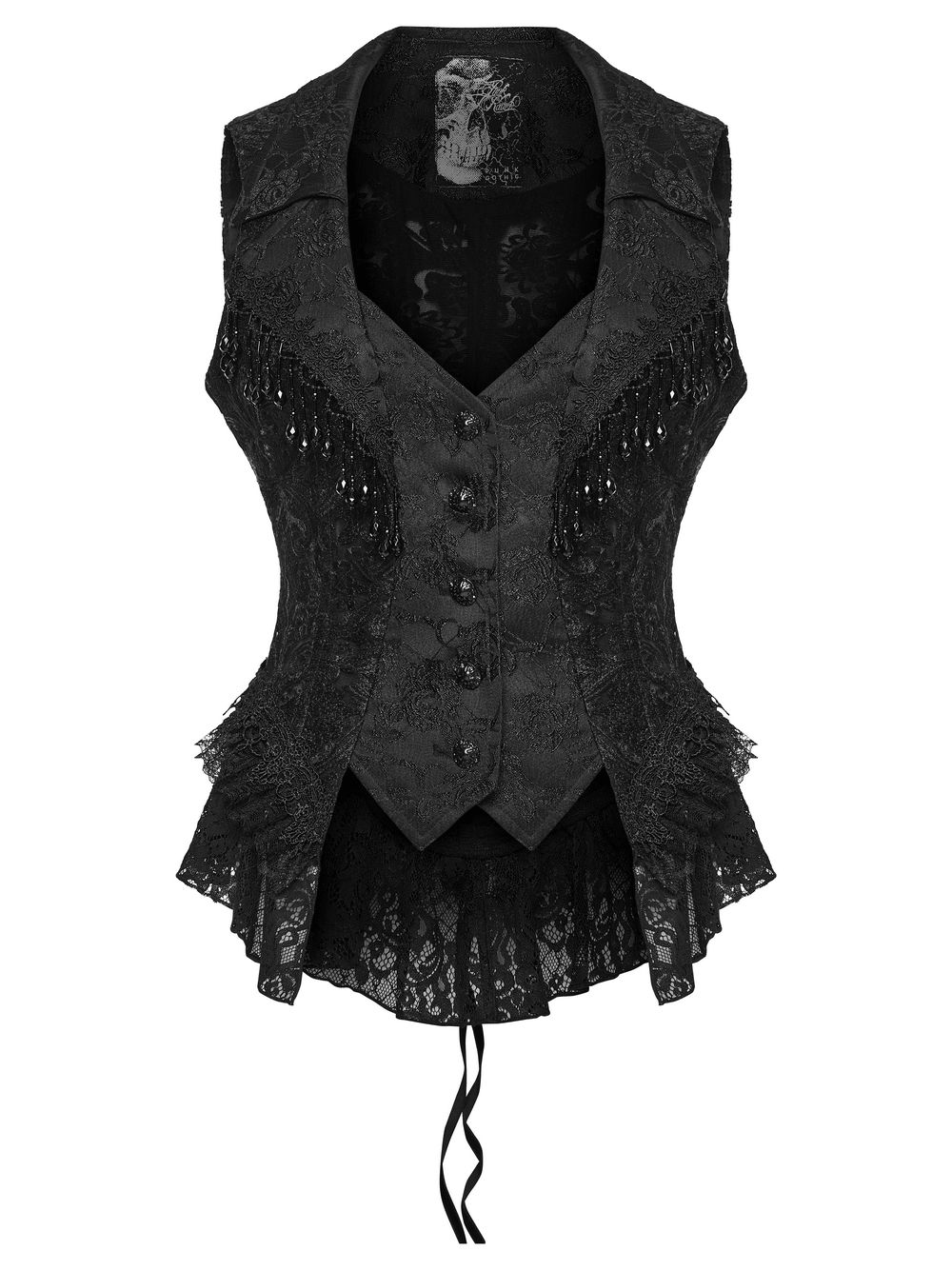 Stunning Waistcoat with Tassels and Ruffle Hem for Women