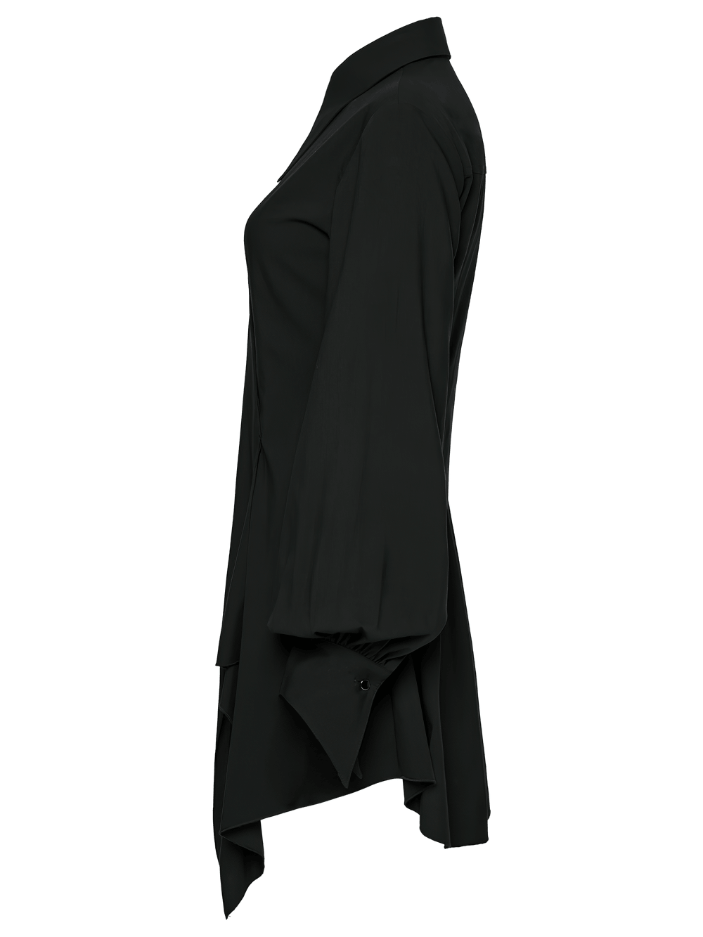 Stylish Black Gothic Asymmetrical Punk Shirt-Dress
