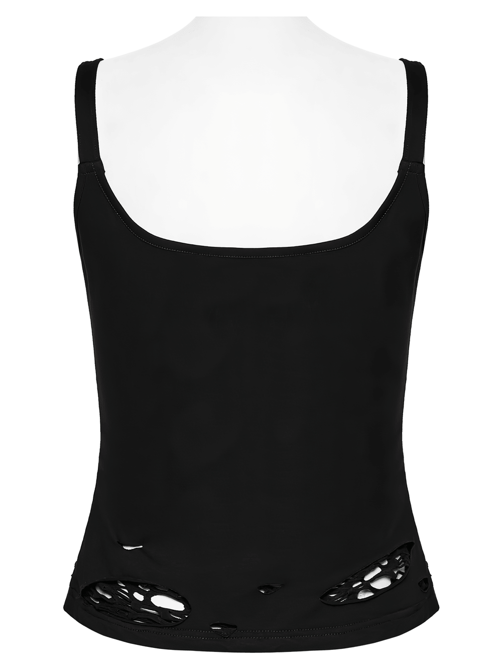 Stylish Black Spider Web Distressed Punk Camisole