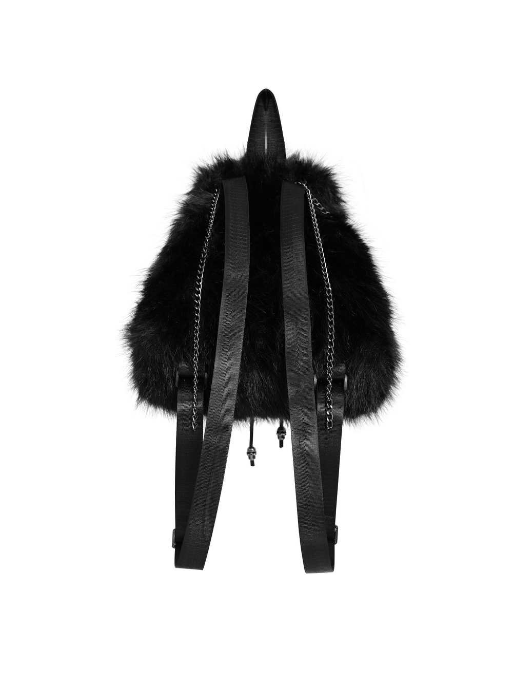 Stylish Female Skull Chain Backpack with Horn Detail