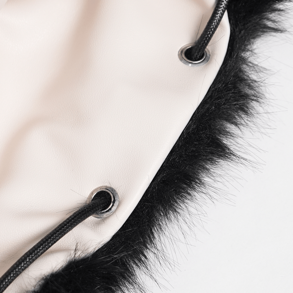 Stylish Female Skull Chain Backpack with Horn Detail