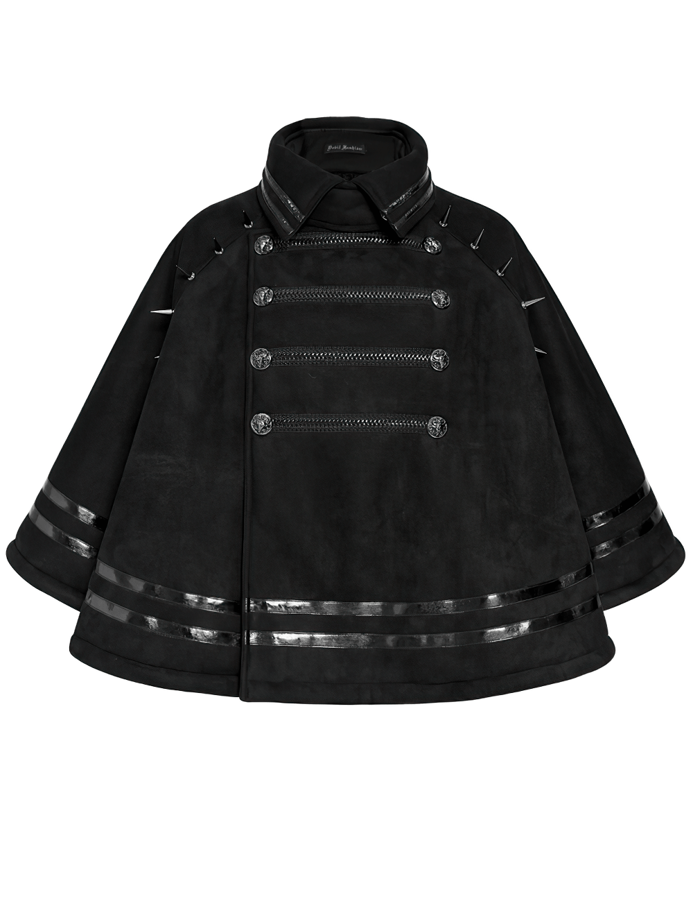 Stylish Gothic Black Cape with Spiked Shoulders