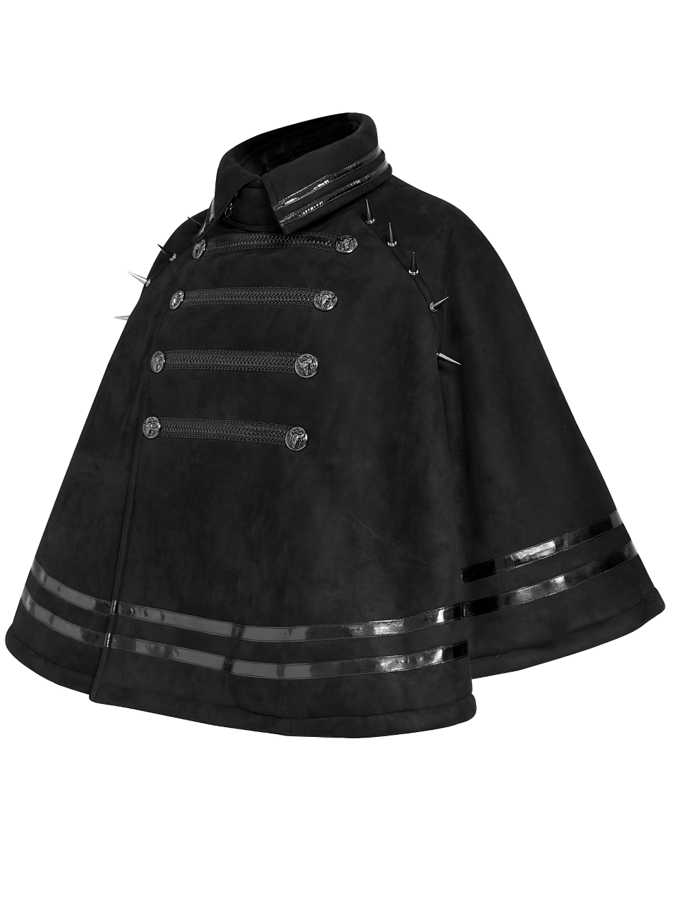 Stylish Gothic Black Cape with Spiked Shoulders