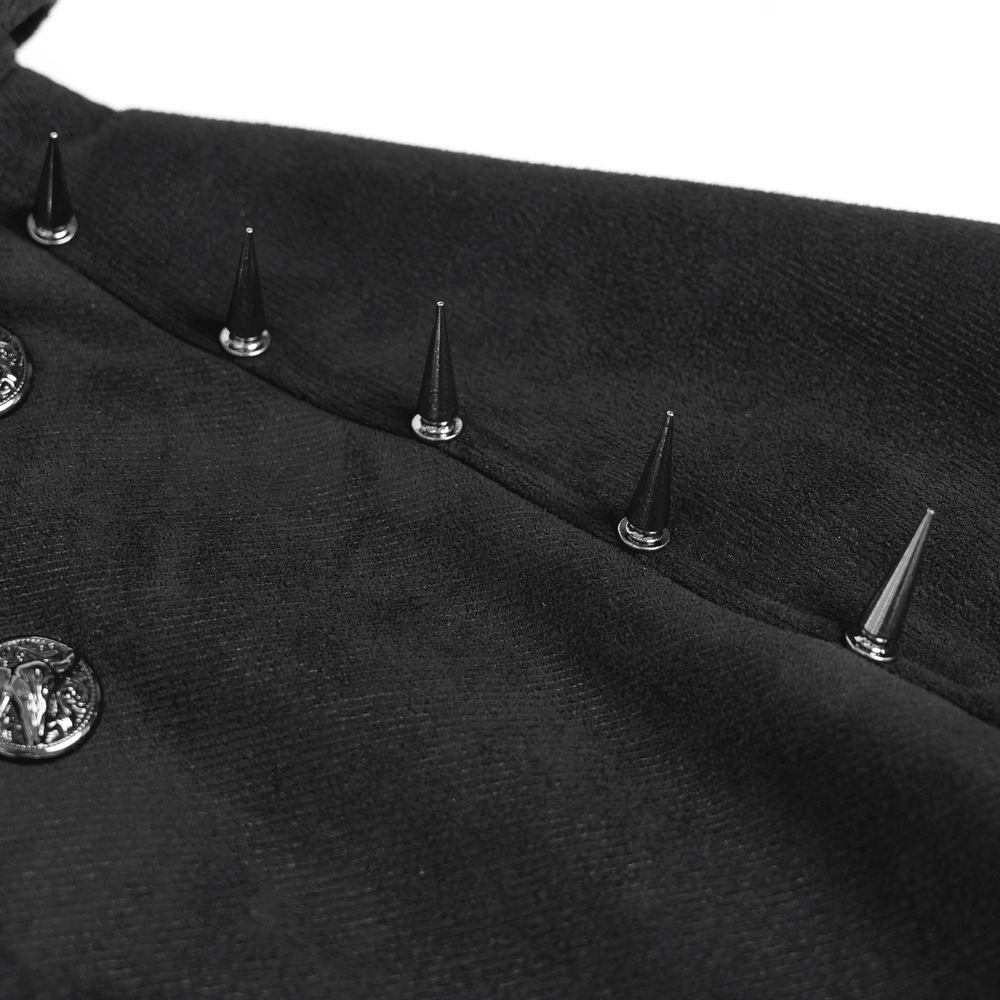 Stylish Gothic Black Cape with Spiked Shoulders