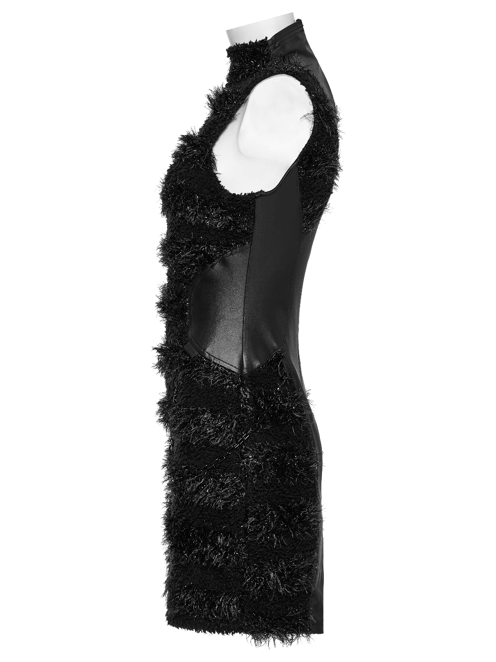 Stylish Gothic Black Mini Dress with Moon Embroidery