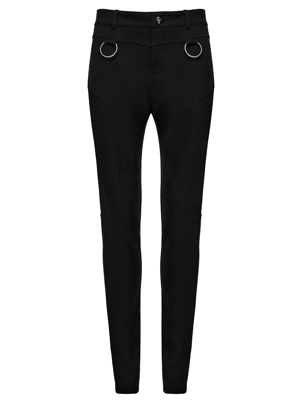 Stylish Gothic Black Twill Pants with Detachable Pockets