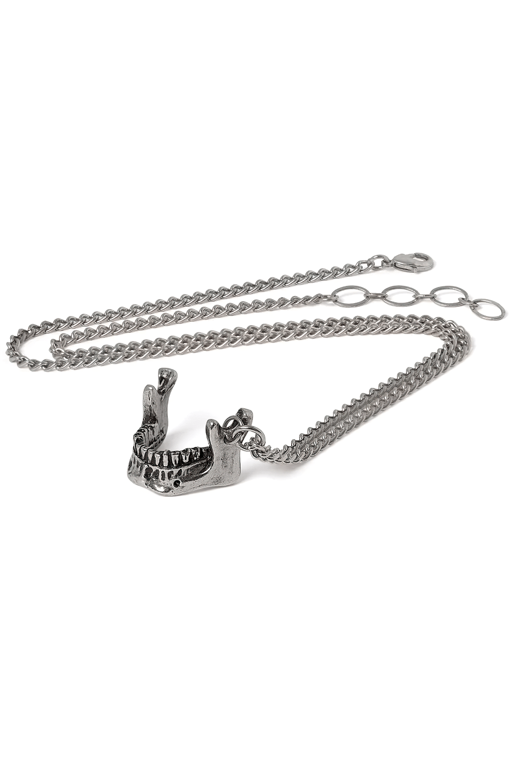Stylish Gothic Memento Mori Jawbone Chain Pendant