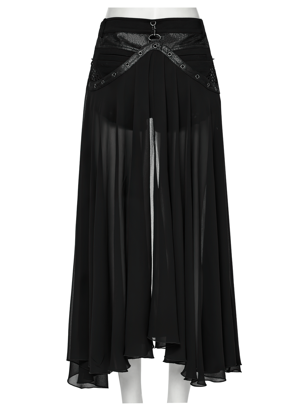 Stylish Gothic Shorts with Detachable Chiffon Cape