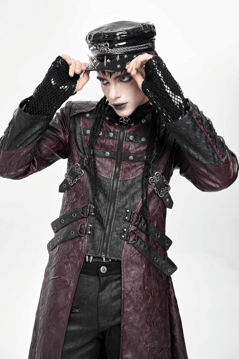 Stylish Longline Punk and Steampunk Buckle Coat