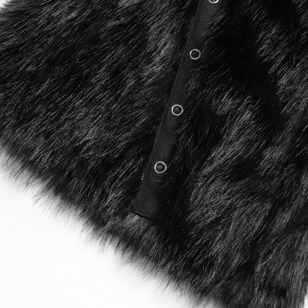 Stylish Punk Faux Fur Flared Pants with Side Chains